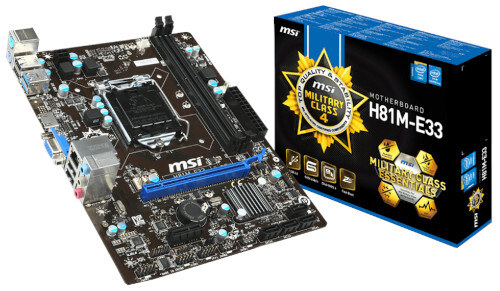 MSI H81M-E33 Intel H81 Motherboard